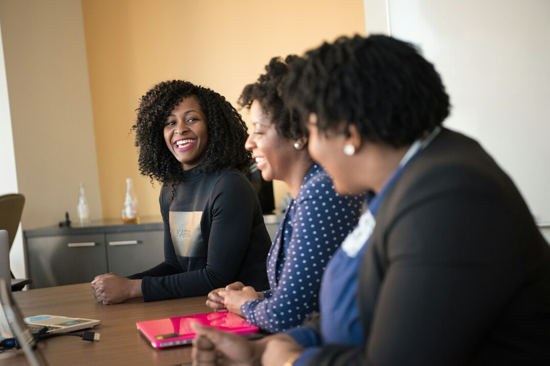 diverse professionals in training session