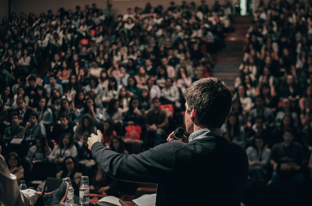 person presenting in meeting